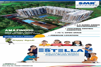 Construction in full swing at SMR Vinay Estella in Bangalore